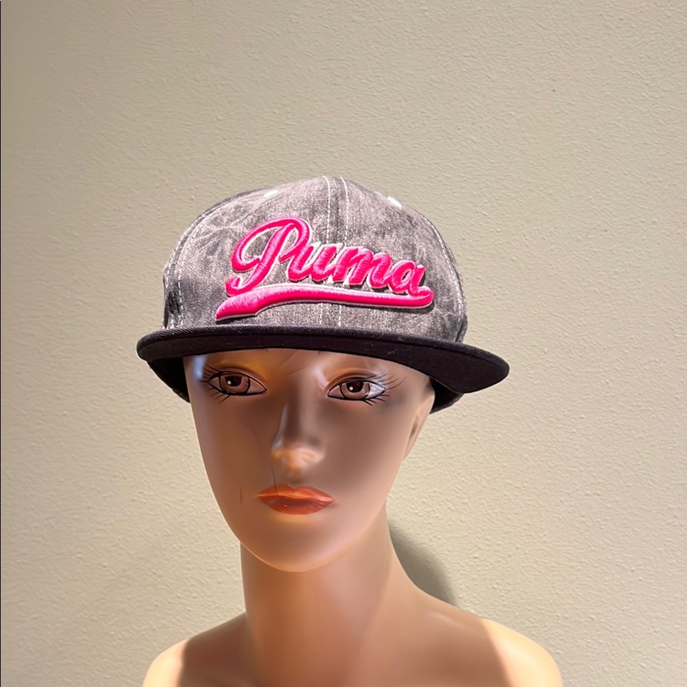 Puma  Gray  Pink And Black  Cap With Logo And Adjustable Back One Size